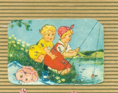 Neutrale Karte 2 Mädchen beim angeln