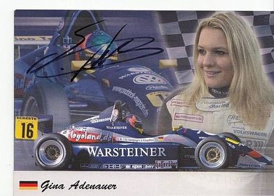 Gina Adenauer Autogrammkarte Original Signiert Motorsport + A46567