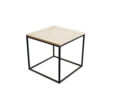 Metall Beistelltisch mit Holz Tischplatte - 39x39 cm - Couch Sofa Tisch Blumen Hocker