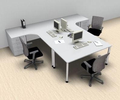 Schreibtischarbeitsplatz H60 für 3 Personen Schreibtisch Arbeitsplatz