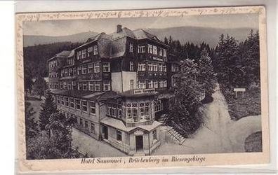 54936 Ak Brückenberg im Riesengebirge Hotel Sanssouci 1928