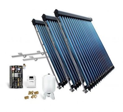 Röhrenkollektor Solarpaket Vakuumröhrenkollektor HP30-3 14,67 m² Flachdach Solar