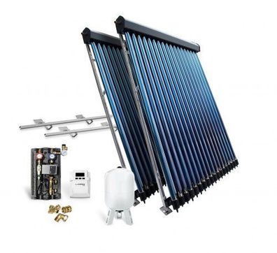 Röhrenkollektor Solarpaket Vakuumröhrenkollektor HP30-2 9,78 m² Flachdach Solar