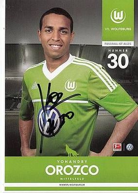 Yohandry Orozco VFL Wolfsburg 2012-13 Autogrammkarte + A46646