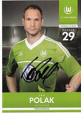 Jan Polak VFL Wolfsburg 2012-13 Autogrammkarte + A46645