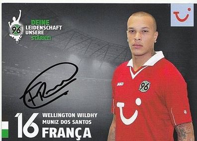 Wellington Wildhy Muniz Dos Santos Franca Hannover 96 2012-13 Autogrammkarte + A46644