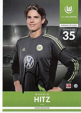 Marwin Hitz VFL Wolfsburg 2012-13 Autogrammkarte + A46651