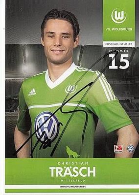 Christian Träsch VFL Wolfsburg 2012-13 Autogrammkarte + A46665