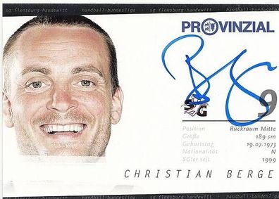 Christian Berge SG Flensburg-Handewitt TOP Original Signiert Handball + A46704