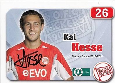Kai Hesse Kickers Offenbach 2010-11 Autogrammkarte + A46795