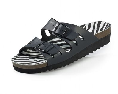 Brütting Damen Bio Clogs Pantolette Sandalen Slipper Latschen Fußbett schwarz