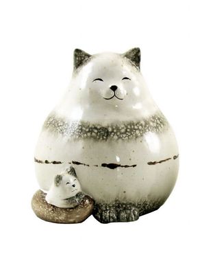 Dekofigur Katze Holz//Alu Katzen Kater Tierfiguren Landhausstil Tischdeko
