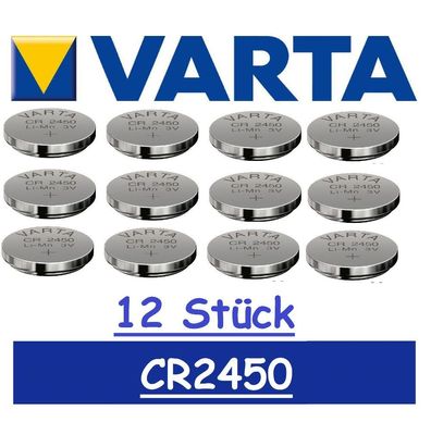 5 x Varta CR2450 Batterien Knopfzellen Knopfzelle Frische Markenqualität