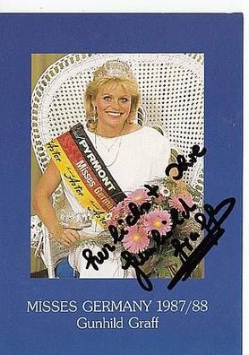 Gunhild Graff Misses Germany 1987-88 Autogrammkarte Original Signiert Model + 65992