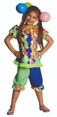 Rubies 12942 - Clown Mädchen, 2 tlg. Kinder Kostüm, Gr. 116 - 152