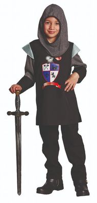 Rubies 12922 - Schwarzer Ritter, Kinder Kostüm, Krieger, Kämpfer, Gr. 104 - 164