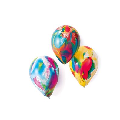 Riethmüller Multicolor 8 Latex Ballon Marmor marmoriert 18 cm Party Deko