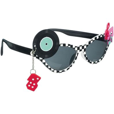 Spaß Sonnen Brille Klassik 50er Rock'n'Roll getönt Rockabilly fun glasses Party