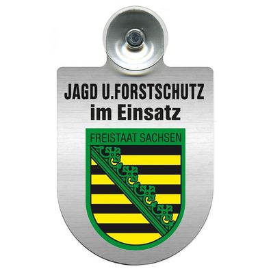 Einsatzschild für Windschutzscheibe incl. Saugnapf - Jagd + Forstschutz im Einsatz -