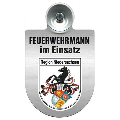 Einsatzschild Windschutzscheibe incl. Saugnapf - Feuerwehrmann im Einsatz - 309731 Re