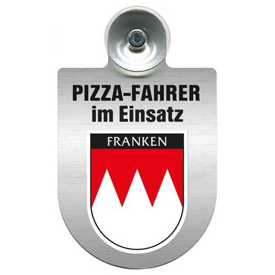 Einsatzschild Windschutzscheibe incl. Saugnapf - Pizza Fahrer im Einsatz - 393833 - R