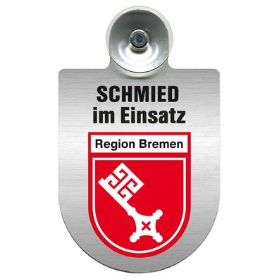 Einsatzschild Windschutzscheibe incl. Saugnapf - Schmied im Einsatz - 309462 - Region
