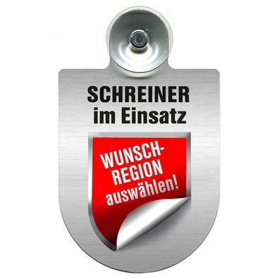 Einsatzschild Windschutzscheibe incl. Saugnapf - Schreiner im Einsatz - 309461 - incl
