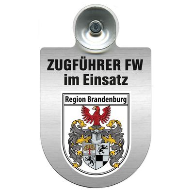 Einsatzschild Windschutzscheibe incl. Saugnapf - Zugführer Feuerwehr im Einsatz - 30