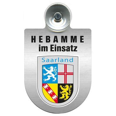 Einsatzschild Windschutzscheibe incl. Saugnapf -Hebamme im Einsatz - 309357-10 - Regi