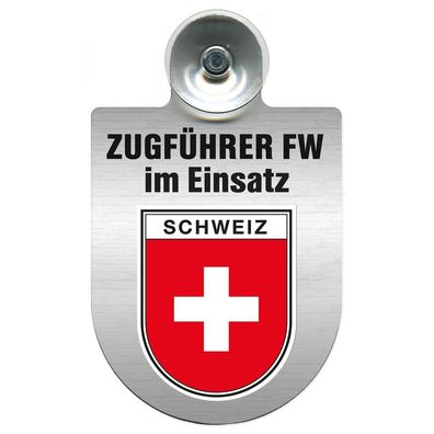 Einsatzschild Windschutzscheibe incl. Saugnapf - Zugführer Feuerwehr im Einsatz - 30
