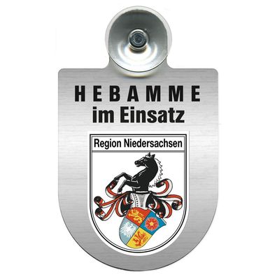 Einsatzschild Windschutzscheibe incl. Saugnapf -Hebamme im Einsatz - 309357-7 - Regio