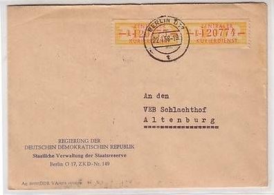 43403 DDR Brief Zentraler Kurierdienst an den Schlachthof Altenburg 1958