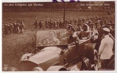 57454 Ak Der Kronprinz im Auto zu den Kämpfen um Verdun um 1915