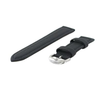 Ingersoll Ersatzband für Uhren Leder / Textilband schwarz Dornschieße 22 mm