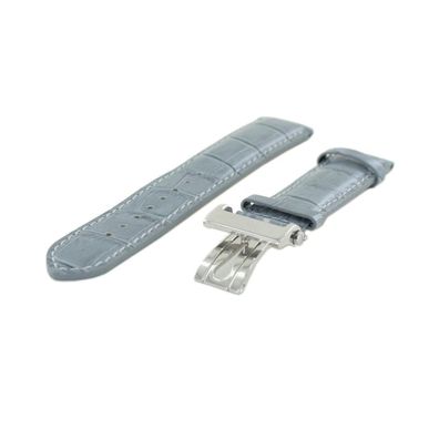 Ingersoll Ersatzband für Uhren Lederband grau kroko Faltschieße 22 mm