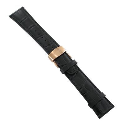 Ingersoll Ersatzband für Uhren Leder schwarz Kroko Faltschl. Rosé 24 mm