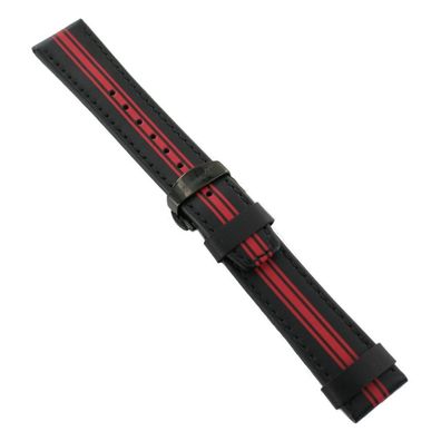 Ingersoll Ersatzband für Uhren Leder sw / rot Faltschl. sw 22 mm