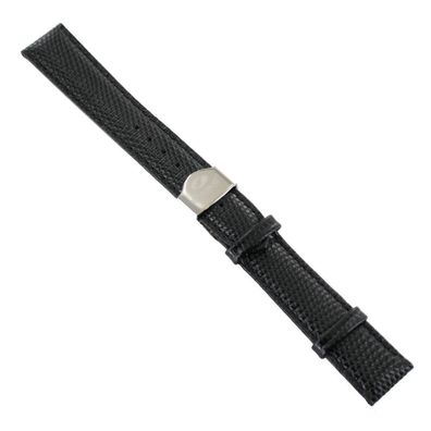 Ingersoll Ersatzband für Uhren Leder schwarz Eidechsen Faltschl.18 mm