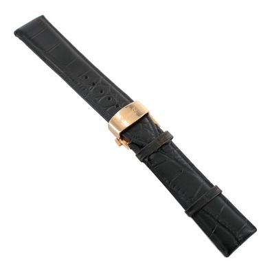 Ingersoll Ersatzband für Uhren Leder schwarz Kroko Faltschl. Rosé 22 mm