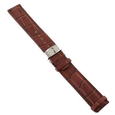 Ingersoll Ersatzband für Uhren Leder braun Kroko Faltschl. Si 21 mm