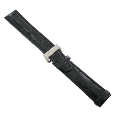 Ingersoll Ersatzband für Uhren Leder schwarz m/ g Kroko Faltschl. Spez. Si 22 mm