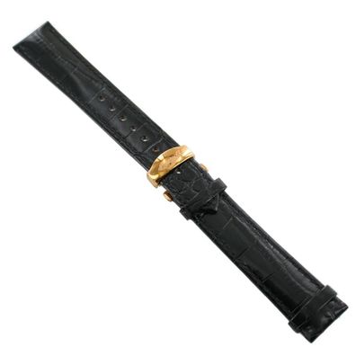 Ingersoll Ersatzband für Uhren Leder schwarz gl. Kroko Faltschl. Rosé 20 mm