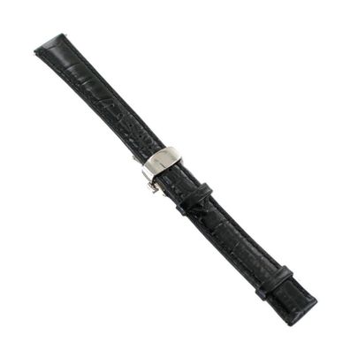 Ingersoll Ersatzband für Uhren Leder schwarz g. Kroko Faltschl. Rosé 16 mm