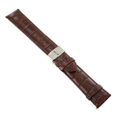 Ingersoll Ersatzband für Uhren Leder braun glänzend Kroko Faltschl. Si 22 mm