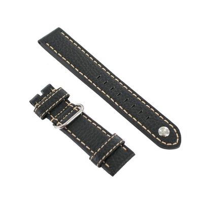 Ingersoll Ersatzband für Uhren Leder schwarz Naht beige 22 mm