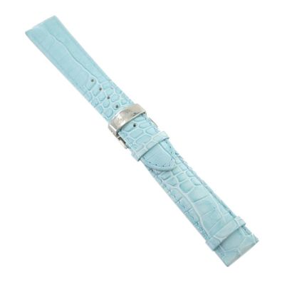 Ingersoll Ersatzband für Uhren Leder hellblau Kroko Faltschl. Si 20 mm