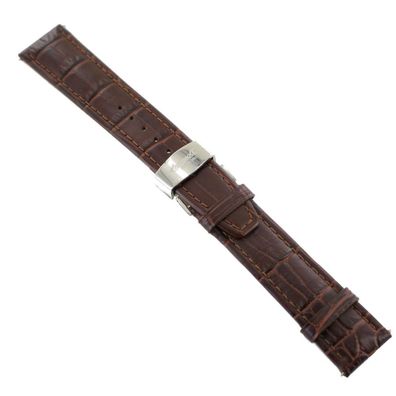 Ingersoll Ersatzband für Uhren Leder braun Kroko Faltschl. Si 22 mm