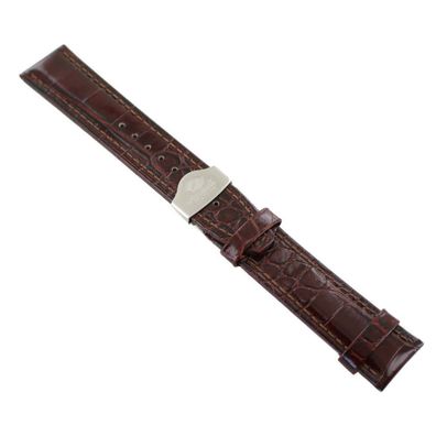 Ingersoll Ersatzband für Uhren Leder braun gl. Kroko Faltschl. Si 22 mm