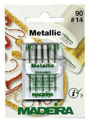 Sticknadel Metallic Stärke 90, 5er Pack (Madeira)