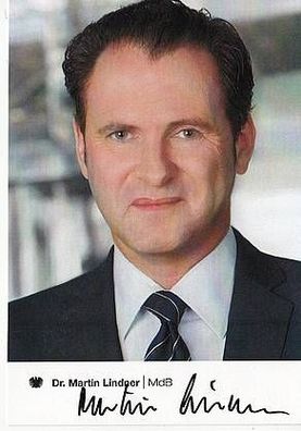 Dr. Martin Lindner MdB Autogrammkarte Original Signiert + 7865